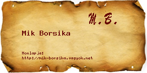 Mik Borsika névjegykártya